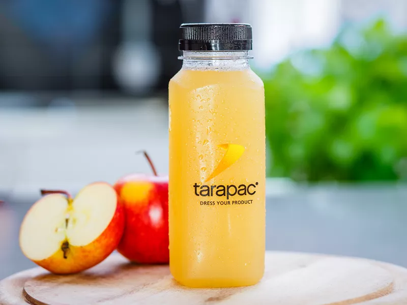 Juiceflaska med Tara Pac förpackning