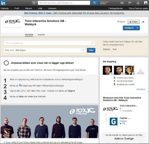 Toxic's Startsida på LinkedIn
