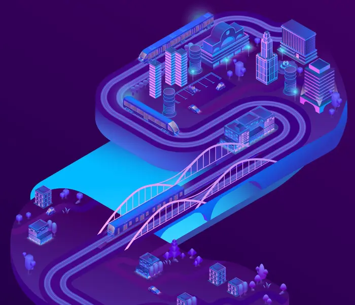 3D Isometric Train Station Megapolis Railways Suburb Village 1441 1994